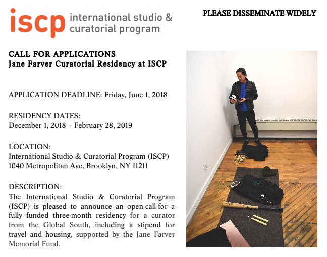 Jane Farver Curatorial Residency at ISCP